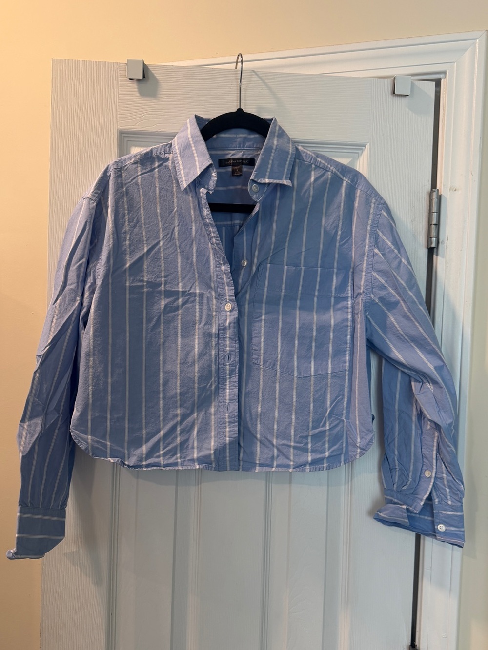 Banana Republic Light Blue Striped Button-Up Shirt